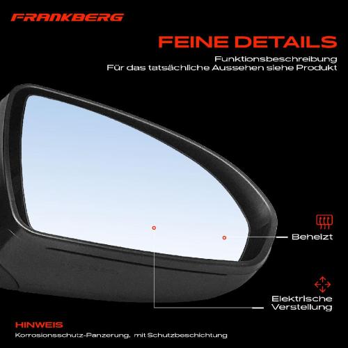 Frankberg 1x Außenspiegel Rechts für Smart Fortwo Cabrio Coupe 451 0.8L 1.0L Bj ab 2007 Bild Frankberg 1x Außenspiegel Rechts für Smart Fortwo Cabrio Coupe 451 0.8L 1.0L Bj ab 2007