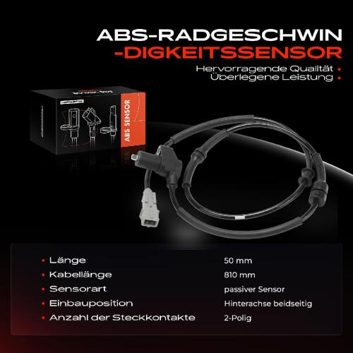 Frankberg 1x ABS Sensor Vorderachse beidseitig für Citroën Xsara Break Coupe Picasso 1.9L 2.0L 1997-2012 Bild Frankberg 1x ABS Sensor Vorderachse beidseitig für Citroën Xsara Break Coupe Picasso 1.9L 2.0L 1997-2012