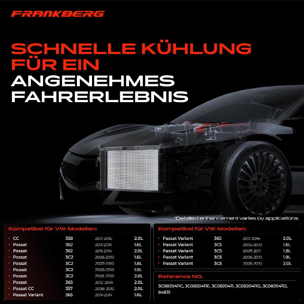 1x Kondensator Klimaanlage für VW CC 358 Passat Variant Alltrack 3C2 365 357