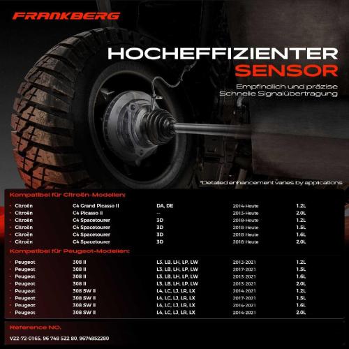 Frankberg 1x ABS Sensor Vorderachse beidseitig f r Citro n C4 Grand Picasso II Spacetourer Peugeot 308 SW Bj ab 2013 Bild Frankberg 1x ABS Sensor Vorderachse beidseitig f r Citro n C4 Grand Picasso II Spacetourer Peugeot 308 SW Bj ab 2013