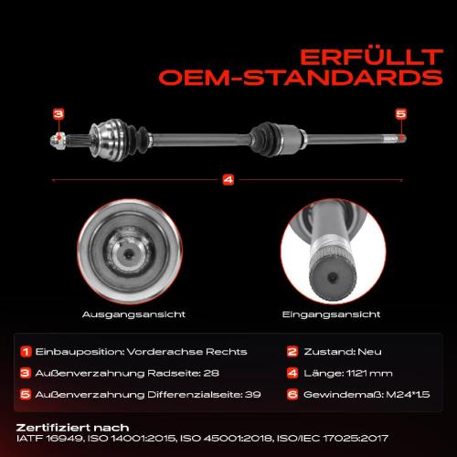 Frankberg 1x Antriebswelle Vorderachse Rechts für Opel Movano X70 1998-2010 Renault Master II JD 1998-2001 Bild Frankberg 1x Antriebswelle Vorderachse Rechts für Opel Movano X70 1998-2010 Renault Master II JD 1998-2001