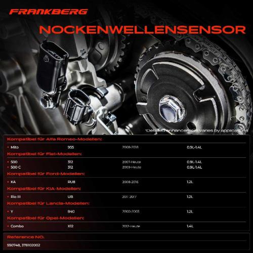 1x Nockenwellenposition Sensor für Fiat 500 Panda Punto Alfa Romeo Mito Opel Lancia 0.9L-1.4L Bild 1x Nockenwellenposition Sensor für Fiat 500 Panda Punto Alfa Romeo Mito Opel Lancia 0.9L-1.4L