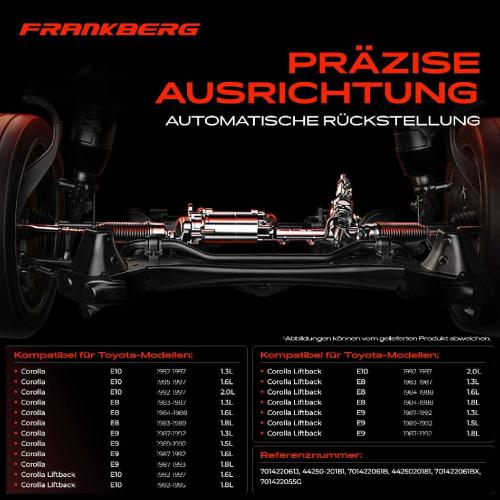 Frankberg 1x Lenkgetriebe Servolenkgetriebe für Toyota Corolla Compact Liftback E8 E9 E10 Bild Frankberg 1x Lenkgetriebe Servolenkgetriebe für Toyota Corolla Compact Liftback E8 E9 E10