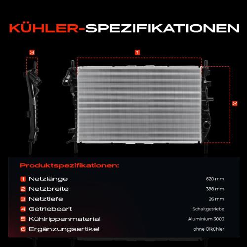 1x Kühler Wasserkühler Motorkühler für Ford Mondeo III Stufenheck Turnier B5Y BWY Bild 1x Kühler Wasserkühler Motorkühler für Ford Mondeo III Stufenheck Turnier B5Y BWY