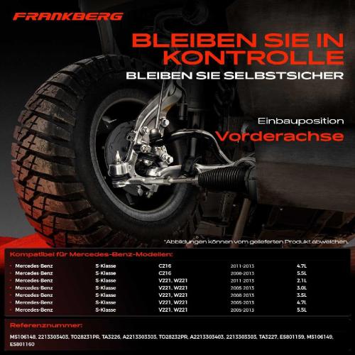 2x Spurstangenkopf Vorderachse für Mercedes-Benz S-Klasse V221 W221 S-Klasse Coupe C216 2005-2013 Bild 2x Spurstangenkopf Vorderachse für Mercedes-Benz S-Klasse V221 W221 S-Klasse Coupe C216 2005-2013