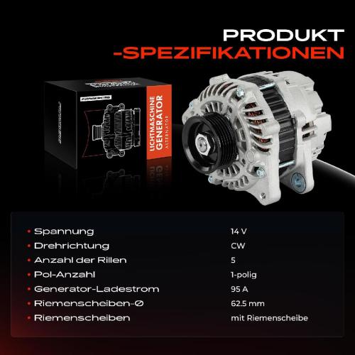 1x Lichtmaschine Generator für Honda Civic IX FK 2012-2016 Jazz III GE GG GP ZA Bild 1x Lichtmaschine Generator für Honda Civic IX FK 2012-2016 Jazz III GE GG GP ZA