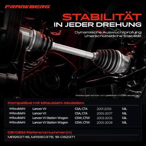 1x Antriebswelle Vorderachse Rechts für Mitsubishi Lancer VII CSA CTA Station Bild 1x Antriebswelle Vorderachse Rechts für Mitsubishi Lancer VII CSA CTA Station