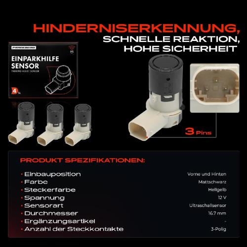 Frankberg 4x Parksensor PDC Sensor Vorne und Hinten für Renault Clio Megane Scénic Twingo Fiat Bild Frankberg 4x Parksensor PDC Sensor Vorne und Hinten für Renault Clio Megane Scénic Twingo Fiat
