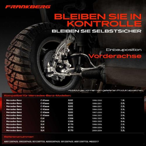 2x Spurstangenkopf Vorderachse für Mercedes-Benz C-Klasse W202 C-Klasse T-Model S202 CLK C208 A208 R170 Bild 2x Spurstangenkopf Vorderachse für Mercedes-Benz C-Klasse W202 C-Klasse T-Model S202 CLK C208 A208 R170