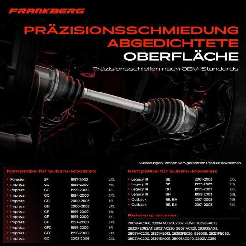 Frankberg 1x Antriebswelle Gelenksatz Vorderachse für Subaru Forester SF Impreza Legacy Bild Frankberg 1x Antriebswelle Gelenksatz Vorderachse für Subaru Forester SF Impreza Legacy