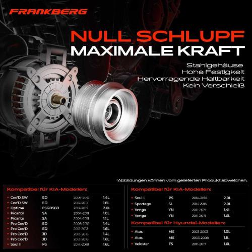 1x Generatorfreilauf Lichtmaschine für Hyundai i10 i20 i30 Atos KIA Cee'D Soul Bild 1x Generatorfreilauf Lichtmaschine für Hyundai i10 i20 i30 Atos KIA Cee'D Soul