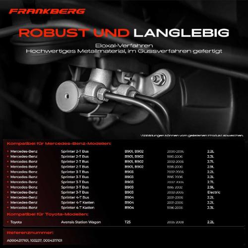 1x Hauptbremszylinder Bremszylinder für Mercedes-Benz Sprinter B901 B902 B903 B904 Bild 1x Hauptbremszylinder Bremszylinder für Mercedes-Benz Sprinter B901 B902 B903 B904