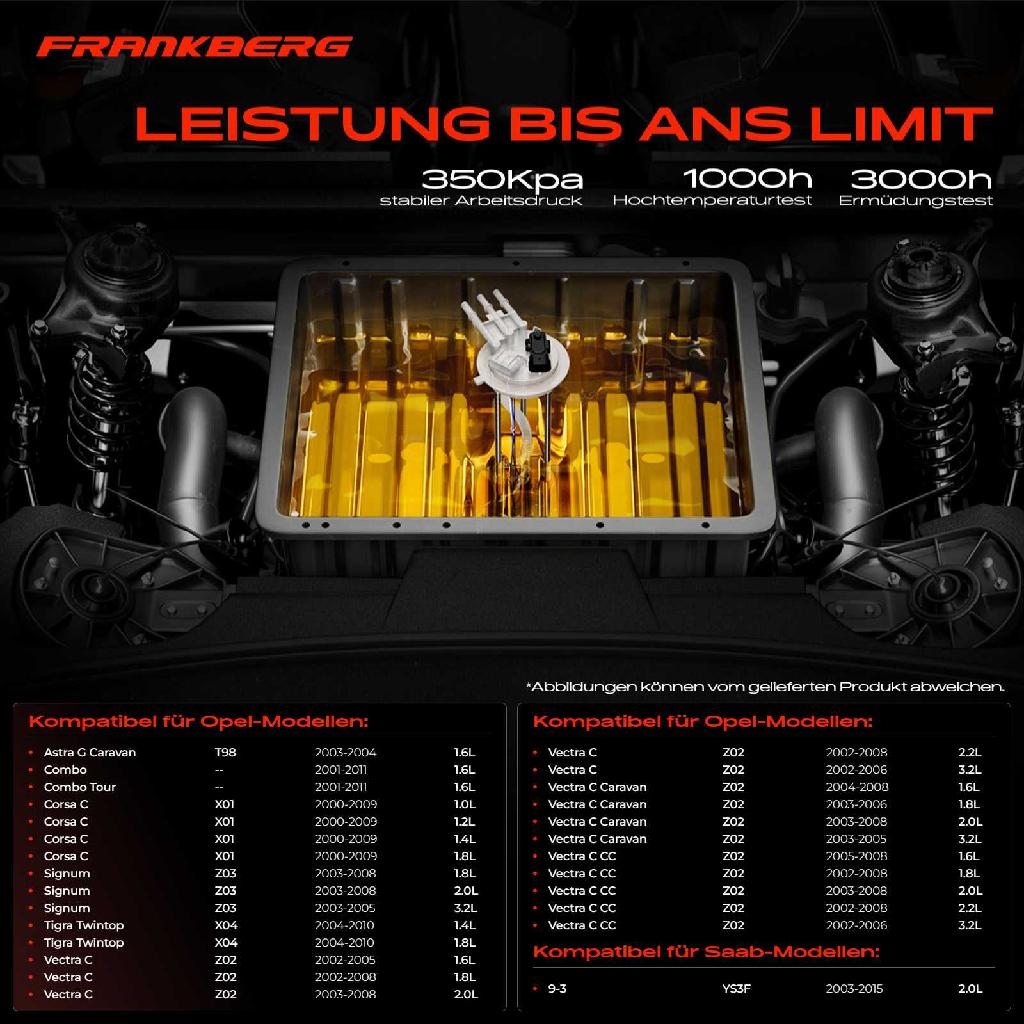 1x Kraftstoffpumpe für Opel Astra G Caravan Combo Kasten/MPV Tour Corsa C Kasten/Schrägheck Saab