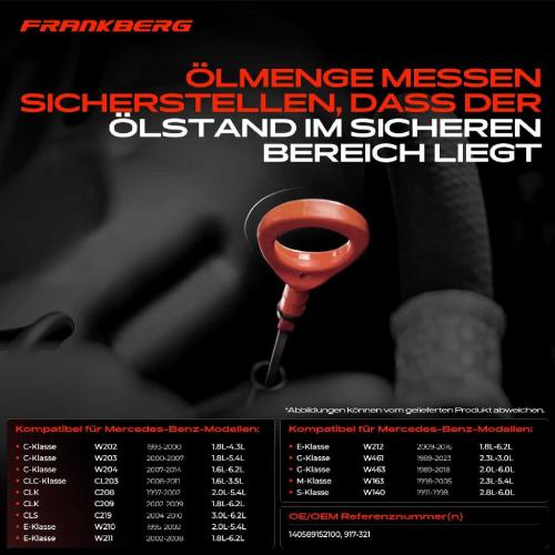 Frankberg 1x Ölmessstab Ölpeilstab Ölstab für Mercedes-Benz W163 W203 X204 W210 W211 W220 Bild Frankberg 1x Ölmessstab Ölpeilstab Ölstab für Mercedes-Benz W163 W203 X204 W210 W211 W220