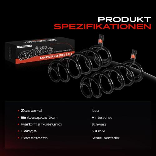 2x Fahrwerksfeder Hinterachse für Audi A4 Avant 8K5 B8 1.8L 2.0L 2.7L 3.2L 2008-2015 Bild 2x Fahrwerksfeder Hinterachse für Audi A4 Avant 8K5 B8 1.8L 2.0L 2.7L 3.2L 2008-2015