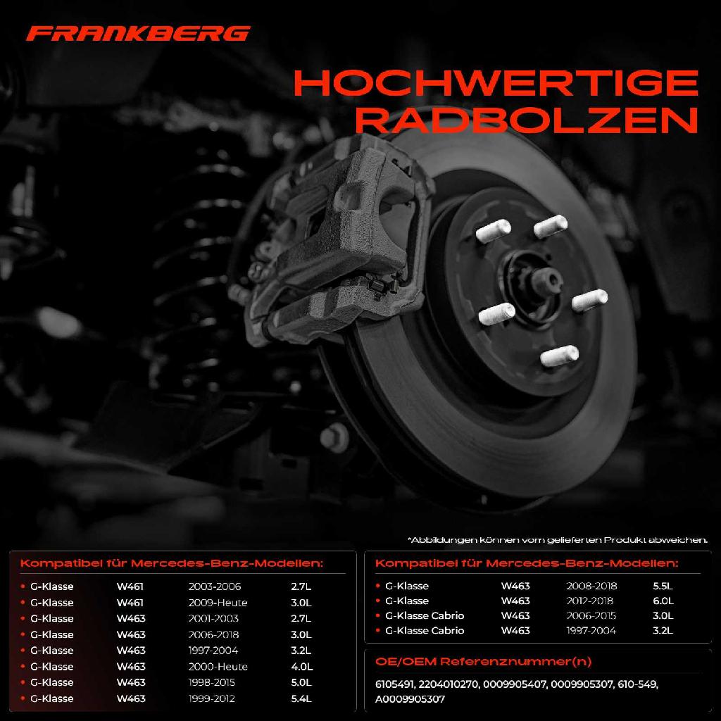 20x Radschraube für Mercedes-Benz W164 W463 W140 X164 X204 V251 W220