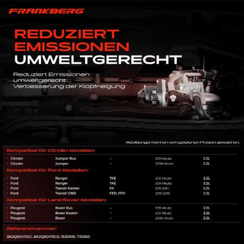 Frankberg 1x AGR-Ventil Abgasrückführungsventil für Citroën Jumper Bus Kasten Pritsche/Fahrgestell Ford Land Rover Bild Frankberg 1x AGR-Ventil Abgasrückführungsventil für Citroën Jumper Bus Kasten Pritsche/Fahrgestell Ford Land Rover