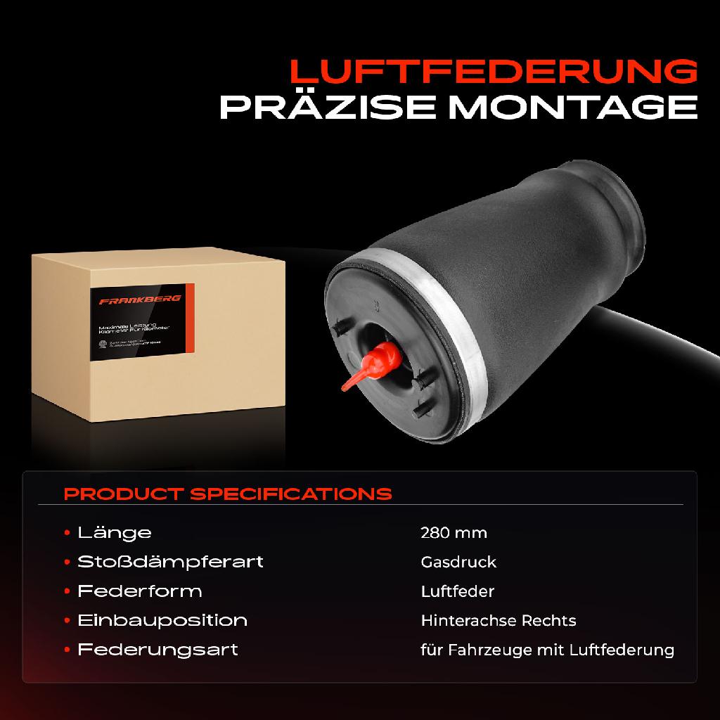 1x Luftfeder Fahrwerk Hinterachse Rechts für BMW 5er Touring E39 2.0L 2.5L 2.2L
