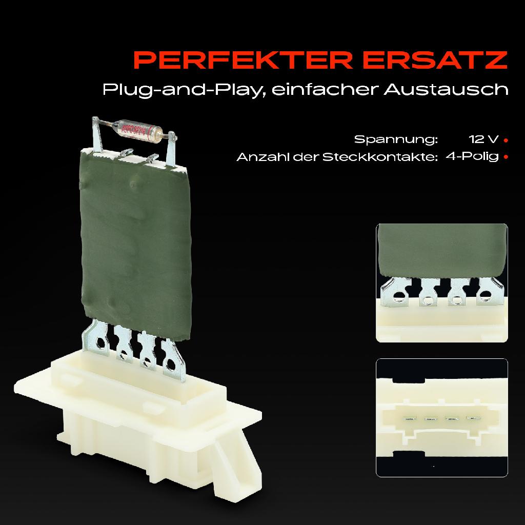 1x Widerstand Vorwiderstand Gebläsemotor für Fiat Punto Kasten 188 1999-2012