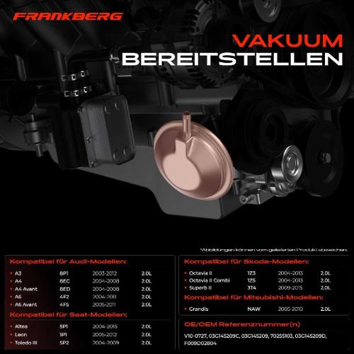 1x Unterdruckpumpe für VW Golf V 1K Passat 3C Audi A3 8P A4 8E Seat Bild 1x Unterdruckpumpe für VW Golf V 1K Passat 3C Audi A3 8P A4 8E Seat