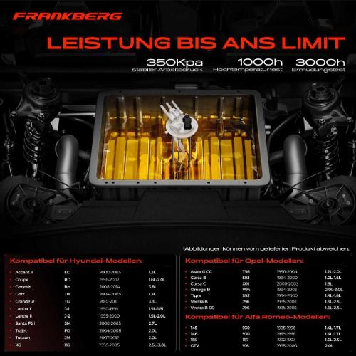 Frankberg 1x Kraftstoffpumpe für Alfa Romeo 145 146 155 GTV Chevrolet Nubira Stufenheck Chrysler Neon Daimler XJ Fiat Bild Frankberg 1x Kraftstoffpumpe für Alfa Romeo 145 146 155 GTV Chevrolet Nubira Stufenheck Chrysler Neon Daimler XJ Fiat