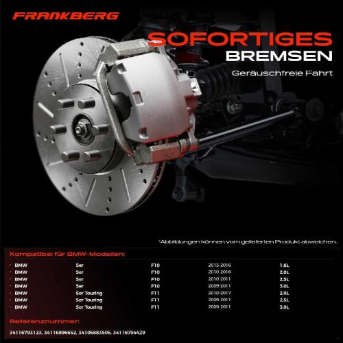 2x Bremsscheiben Vorderachse für BMW 5er Touring F10 F11 1.6L 2.0L 2.5L 3.0L 2009-2017 Bild 2x Bremsscheiben Vorderachse für BMW 5er Touring F10 F11 1.6L 2.0L 2.5L 3.0L 2009-2017
