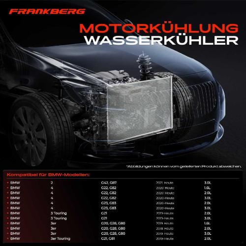 Frankberg 1x Kühler Wasserkühler Motorkühler für BMW 2 Coupe 3er G20 G21 4 IX Z4 i4 G26 Bild Frankberg 1x Kühler Wasserkühler Motorkühler für BMW 2 Coupe 3er G20 G21 4 IX Z4 i4 G26