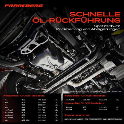 Frankberg 1x Ölwanne Motorölwanne für VW Passat 3B A6 4B C5 Audi A4 8D B5 8E B6 1994-2005 1.6L 1.9L Bild Frankberg 1x Ölwanne Motorölwanne für VW Passat 3B A6 4B C5 Audi A4 8D B5 8E B6 1994-2005 1.6L 1.9L
