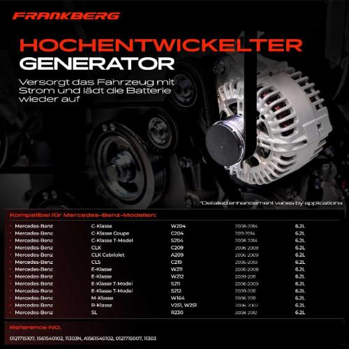 1x Lichtmaschine Generator für Mercedes-Benz W204 C204 S204 C209 A209 W211 Bild 1x Lichtmaschine Generator für Mercedes-Benz W204 C204 S204 C209 A209 W211