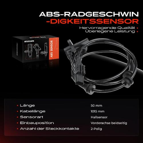 Frankberg 1x ABS Sensor Vorderachse beidseitig für Fiat Bravo II Van Stilo Multi Wagon Lancia Delta III 1.4L 2001-2014 Bild Frankberg 1x ABS Sensor Vorderachse beidseitig für Fiat Bravo II Van Stilo Multi Wagon Lancia Delta III 1.4L 2001-2014