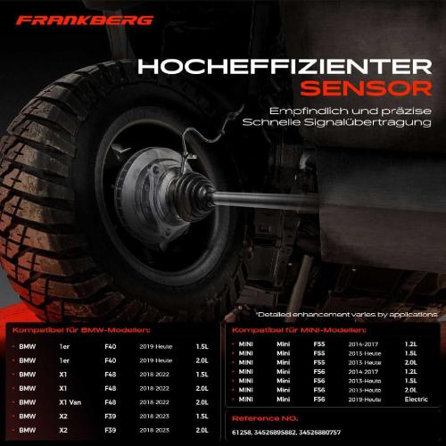 Frankberg 1x ABS Sensor Hinterachse beidseitig f r BMW G42 G87 G21 G20 G28 G80 G81 G23 G83 G22 G82 G26 3.0L Bj ab 2018 Bild Frankberg 1x ABS Sensor Hinterachse beidseitig f r BMW G42 G87 G21 G20 G28 G80 G81 G23 G83 G22 G82 G26 3.0L Bj ab 2018