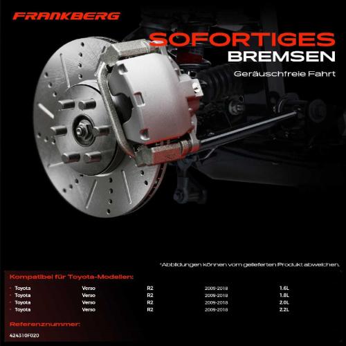 2x Bremsscheiben Hinterachse für Toyota Verso R2 1.6L 1.8L 2.0L 2.2L 2009-2018 Bild 2x Bremsscheiben Hinterachse für Toyota Verso R2 1.6L 1.8L 2.0L 2.2L 2009-2018