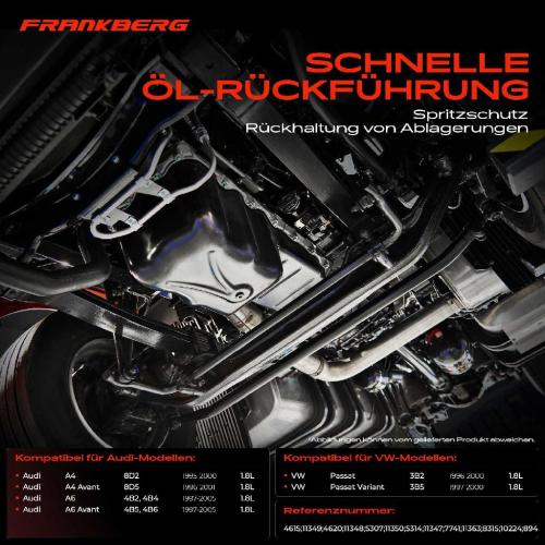 Frankberg 1x Ölwanne Motorölwanne für VW Passat 3B2 3B5 Audi A4 Avant 8D2 8D5 B5 A6 4B C5 1.8L Bild Frankberg 1x Ölwanne Motorölwanne für VW Passat 3B2 3B5 Audi A4 Avant 8D2 8D5 B5 A6 4B C5 1.8L