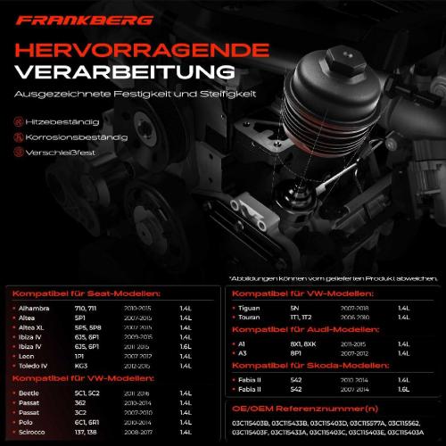 1x Ölfiltergehäuse Deckel für VW Golf 5 6 EOS CC Passat Polo Tiguan Touran Audi A1 A3 1.4L Bild 1x Ölfiltergehäuse Deckel für VW Golf 5 6 EOS CC Passat Polo Tiguan Touran Audi A1 A3 1.4L