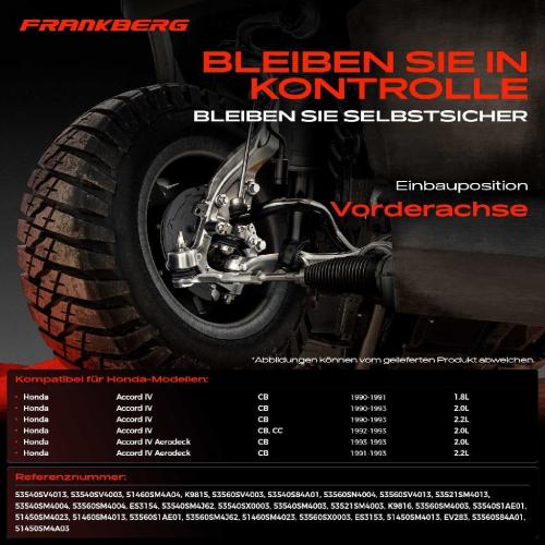 1x Querlenker Satz Vorderachse für Honda Accord IV CB Accord IV Aerodeck Accord IV Coupe CB CC 1990-1993 Bild 1x Querlenker Satz Vorderachse für Honda Accord IV CB Accord IV Aerodeck Accord IV Coupe CB CC 1990-1993
