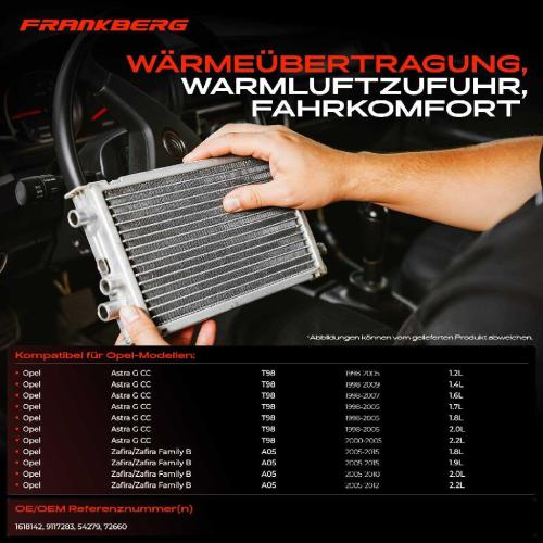 1x Wärmetauscher Innenraumheizung für Opel Astra G CC Cabriolet Caravan Bild 1x Wärmetauscher Innenraumheizung für Opel Astra G CC Cabriolet Caravan