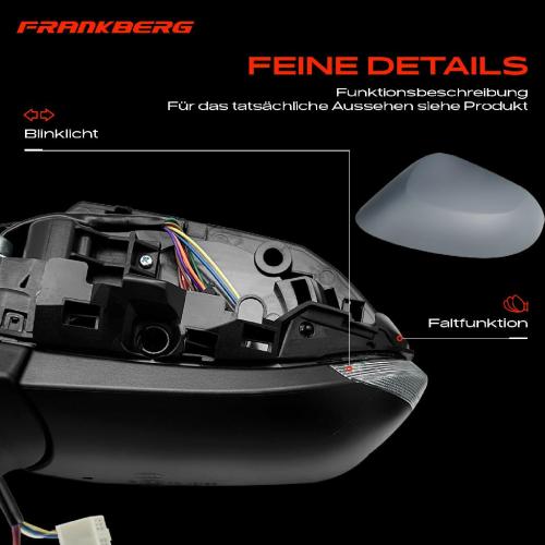Frankberg 1x Außenspiegel Links für Toyota Corolla Stufenheck E21 EA1 EH1 Bj ab 2019 Bild Frankberg 1x Außenspiegel Links für Toyota Corolla Stufenheck E21 EA1 EH1 Bj ab 2019