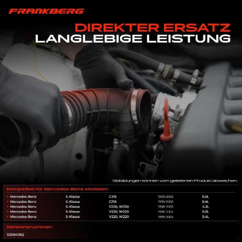 Frankberg 1x Ansaugschlauch, Luftfilter für Mercedes-Benz S-Klasse W220 C215 1998-2006 Bild Frankberg 1x Ansaugschlauch, Luftfilter für Mercedes-Benz S-Klasse W220 C215 1998-2006