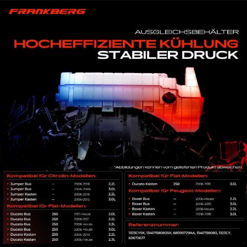 Frankberg 1x Ausgleichsbehälter Kühlmittelbehälter für Citroën Jumper Fiat Ducato Peugeot Bild Frankberg 1x Ausgleichsbehälter Kühlmittelbehälter für Citroën Jumper Fiat Ducato Peugeot