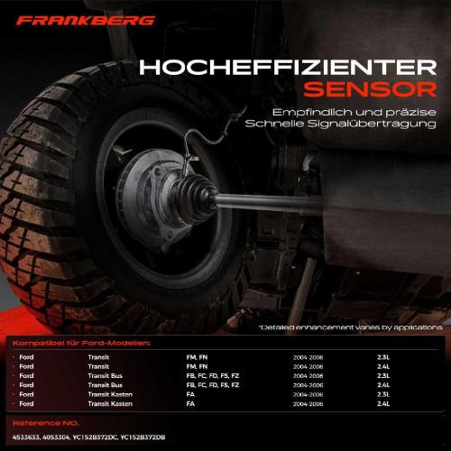 Frankberg 1x ABS Sensor Hinterachse rechts für Ford Transit FM FN Transit Bus FB FC FD FS FZ Transit Kasten FA Bild Frankberg 1x ABS Sensor Hinterachse rechts für Ford Transit FM FN Transit Bus FB FC FD FS FZ Transit Kasten FA