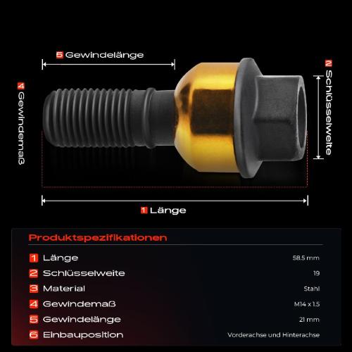 20x Radschraube für Porsche 911 991 997 Boxster Cayman Panamera 970 Bild 20x Radschraube für Porsche 911 991 997 Boxster Cayman Panamera 970