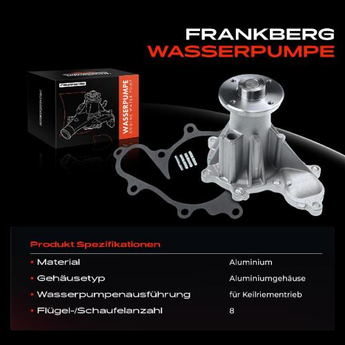 Frankberg 1x Wasserpumpe Kühlwasserpumpe für Nissan NP300 D40 Navara Pathfinder III R51 Cabstar 2.5L Bild Frankberg 1x Wasserpumpe Kühlwasserpumpe für Nissan NP300 D40 Navara Pathfinder III R51 Cabstar 2.5L