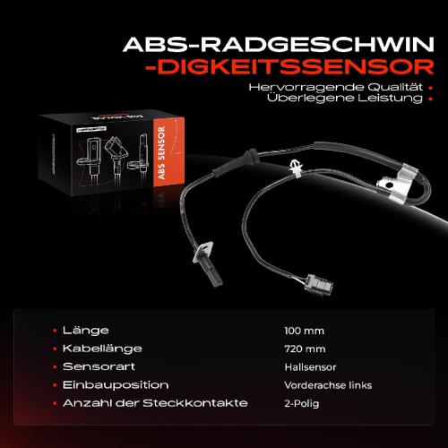 1x ABS Sensor Vorderachse links für Suzuki Swift III EZ MZ 1.2L 1.3L 1.5L 1.6L Bj ab 2005 Bild 1x ABS Sensor Vorderachse links für Suzuki Swift III EZ MZ 1.2L 1.3L 1.5L 1.6L Bj ab 2005