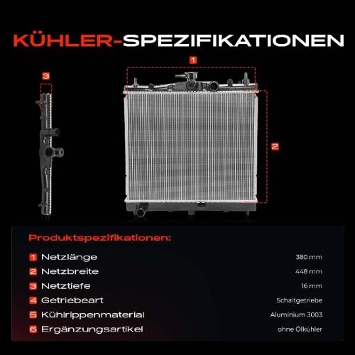 1x Kühler Wasserkühler Motorkühler für Nissan Micra III K12 1.0L-1.4L Bild 1x Kühler Wasserkühler Motorkühler für Nissan Micra III K12 1.0L-1.4L