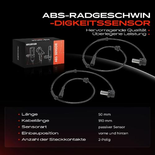 2x ABS Sensor Vorne für Audi 100 Avant A6 2.0L 2.2L 2.3L 2.4L 2.5L 2.6L 1990-1997 Bild 2x ABS Sensor Vorne für Audi 100 Avant A6 2.0L 2.2L 2.3L 2.4L 2.5L 2.6L 1990-1997