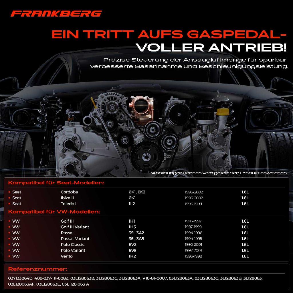 1x Drosselklappe Drosselklappenstutzen für VW Golf Polo Passat Vento Seat Ibiza 1.6L