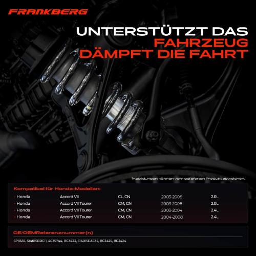 Frankberg 2x Fahrwerksfeder Vorderachse für Honda Accord VII CL CN Tourer CM CN 2003-2008 Bild Frankberg 2x Fahrwerksfeder Vorderachse für Honda Accord VII CL CN Tourer CM CN 2003-2008