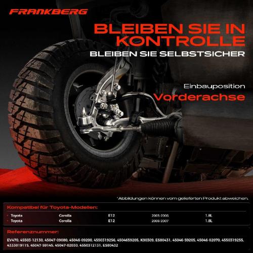 Frankberg 1x Querlenker Satz Vorderachse für Toyota Corolla E12 1.8L 2005-2007 Bild Frankberg 1x Querlenker Satz Vorderachse für Toyota Corolla E12 1.8L 2005-2007