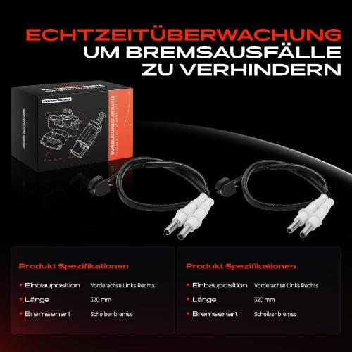 Frankberg 2x Warnkontakt Bremsbelagverschleiß Vorderachse für Citroën C5 III Break Peugeot 407 Bild Frankberg 2x Warnkontakt Bremsbelagverschleiß Vorderachse für Citroën C5 III Break Peugeot 407