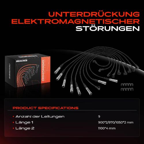 9x Zündleitungssatz Zündkabel für Mercedes-Benz S-Klasse W116 C126 SL R107 C107 Bild 9x Zündleitungssatz Zündkabel für Mercedes-Benz S-Klasse W116 C126 SL R107 C107